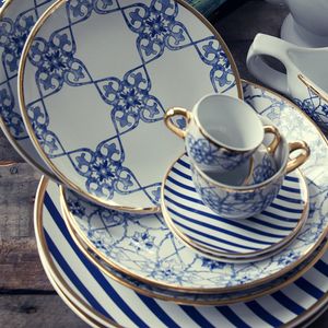 Aparelho de Jantar em Porcelana Azul Colonial, Compre Online