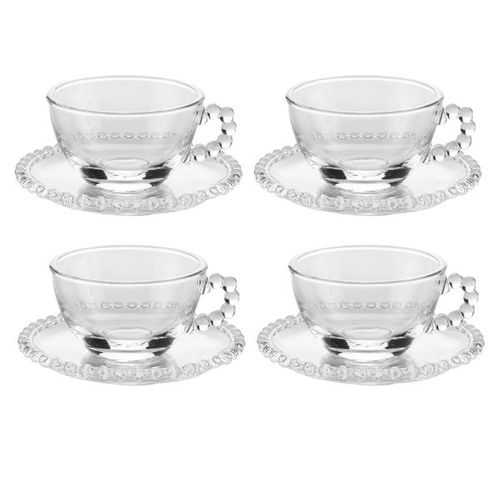 Jogo de xícaras de chá em cristal Wolff Pearl 180ml 4 peças Jogo de xícaras de chá em cristal Wolff Pearl 180ml 4 peças