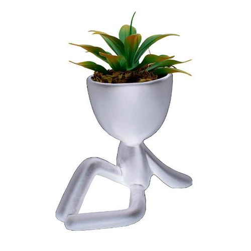 Boneco sentado em porcelana Monte Real 18cm branco Boneco sentado em porcelana Monte Real 18cm branco