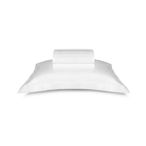 Jogo de lençol By the Bed The 325 Kent 300 fios queen Bordado branco Jogo de lençol By the Bed The 325 Kent 300 fios queen Bordado branco