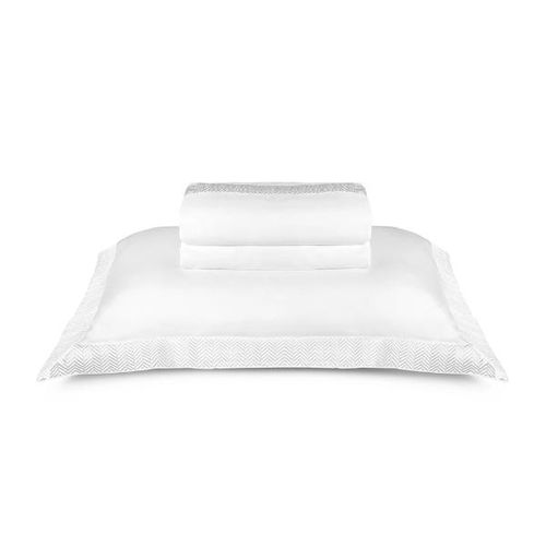 Jogo de lençol By the Bed The East V 300 fios queen Bordado branco