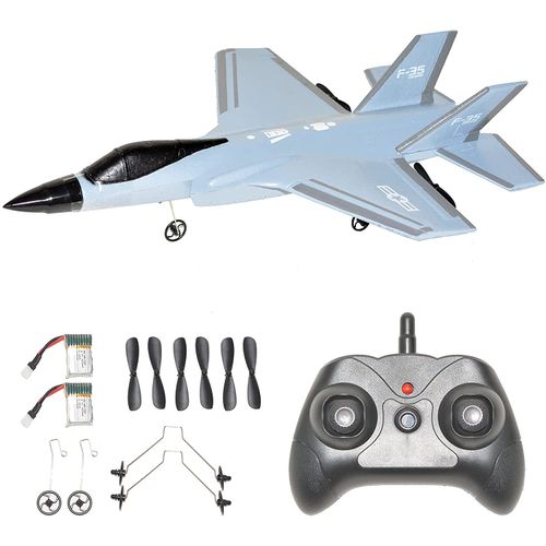 OTXKOO F35 Avião de Controle Remoto 2.4G Design 2CH, Azul, Idade  Recomendada 14+ - Blumenau