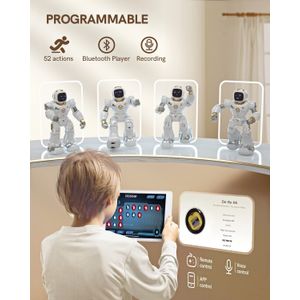 Ruko Brinquedo Robô Educativo Inteligente Eletrônico e Recarregável p,  Crianças 3 Anos ou Mais, Branco - Dular