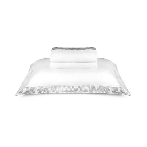 Jogo de lençol By the Bed The East V 300 fios king Bordado cinza Jogo de lençol By the Bed The East V 300 fios king Bordado cinza