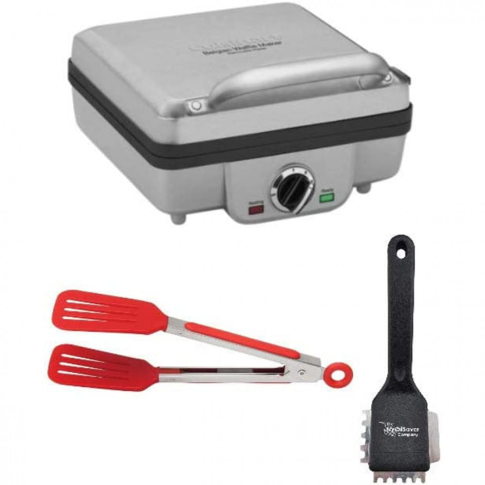 Cuisinart WAF 300P1 máquina de waffle belga de 4 fatias com placas de  panqueca, pincel pequeno resistente e pacote de  - Dular