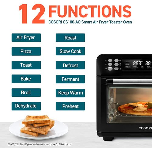 COSORI CS100 AO Forno Eletrico de Bancada 25L 12 em 1 com Painel