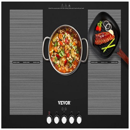 VEVOR Builtin Induction Cooktop 30 inch 5 Burners 220V Ceramic Glass