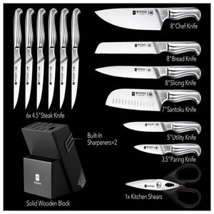 WIZEKA Steak Knives Set of 8, German 1.4116 Stainless Steel