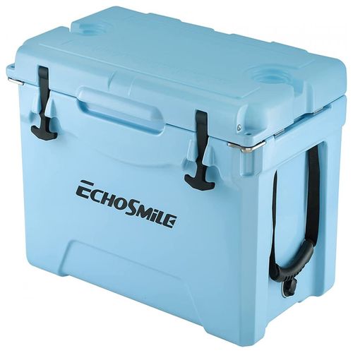 EchoSmile Cooler Caixa Térmica Portátil 35 Litros com Porta Copos, Azul