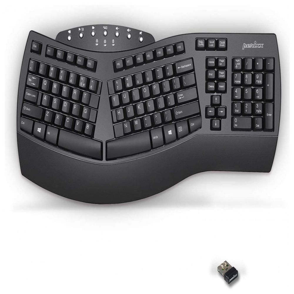 Um teclado preto com o número 1 nele