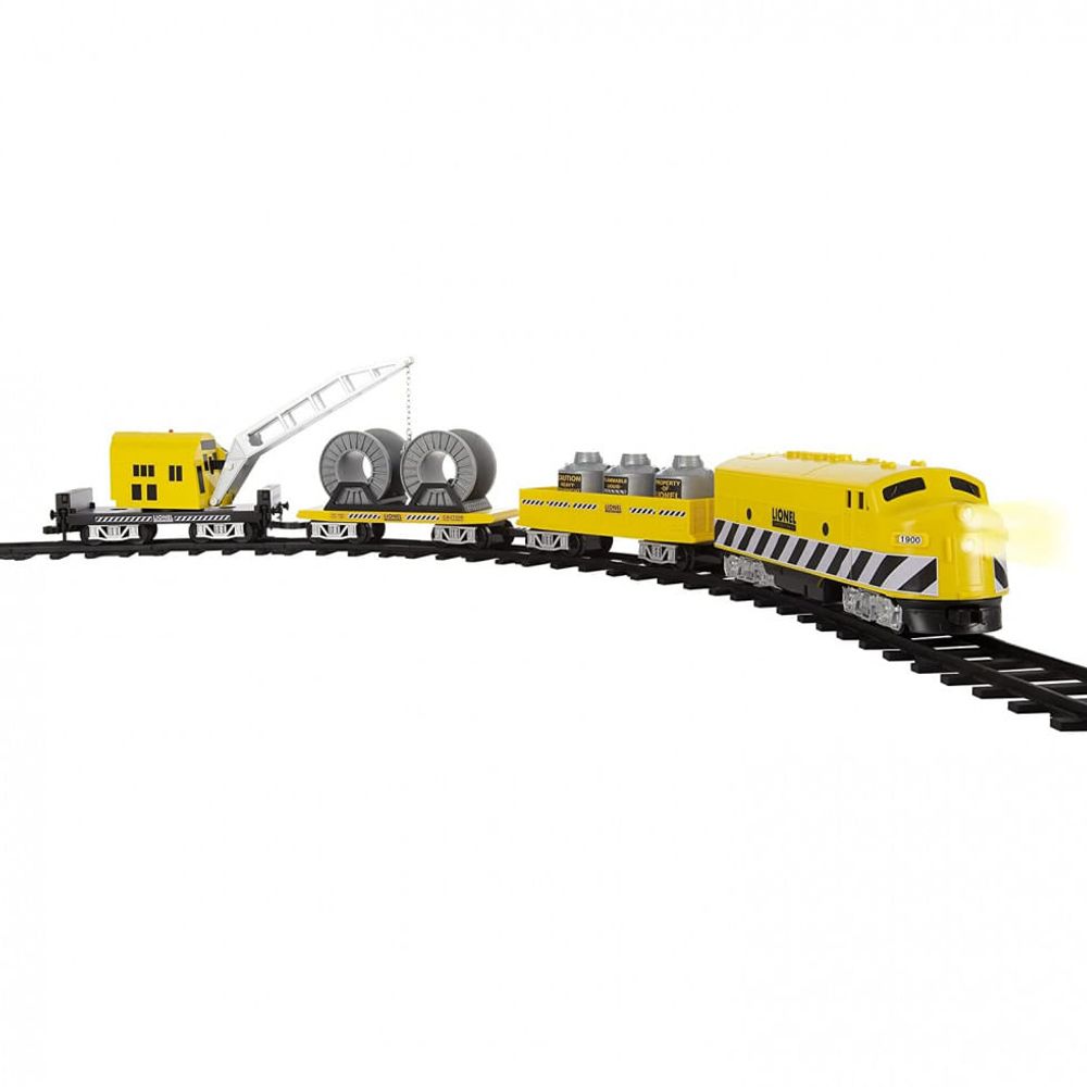 Conjunto de Trem Trenzinho Elétrico LIONEL Construction 712065 com Controle  Remoto, para Adultos e Crianças - Dular