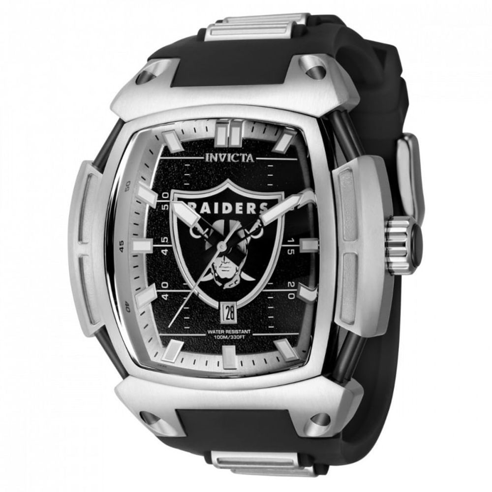 Invicta NFL Las Vegas Raiders Swiss Ronda Z60 Caliber Men's Watch - 52mm,  Steel, Aqua Plating (35190)