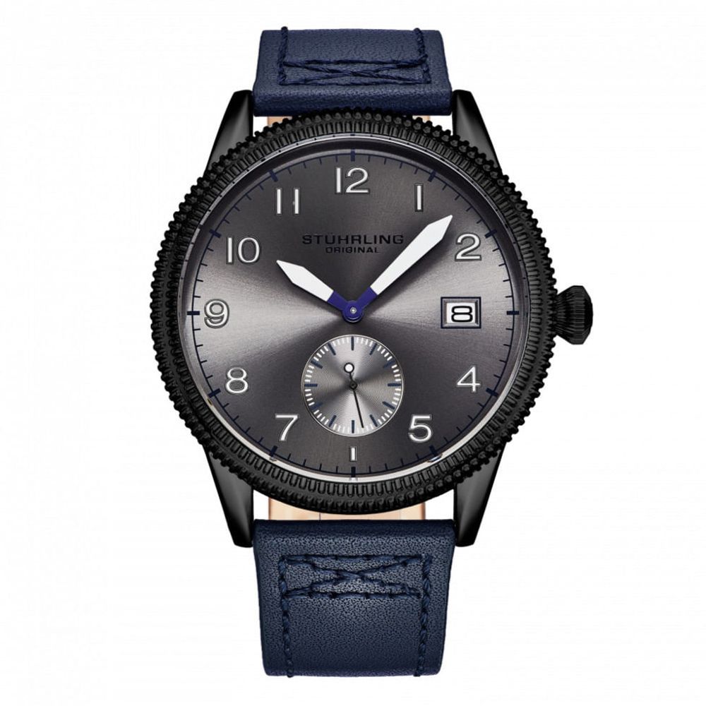 Relógio Masculino Stuhrling Aviator 4011 Quartzo 44mm, Azul - Dular