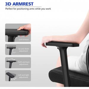 Ergonomic Office Chair Computer Desk Chairs Mesh Home Office Desk Chairs  with Lumbar Support 3D Adjustable Armrests - Dular