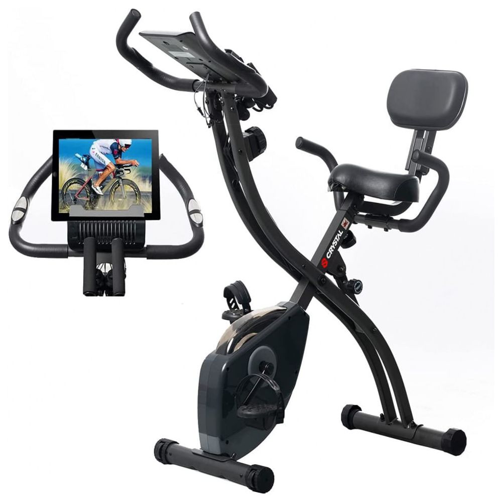 Bicicleta Ergométrica com Tela Digital e Assento Ajustável, CRYSTAL FIT,  Preto - Dular