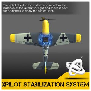 Avião de Controle Remoto com Sistema de Estabilização Xpilot para Crianças  e Adultos, VOLANTEXRC Bf109, Amarelo e Verde - Blumenau