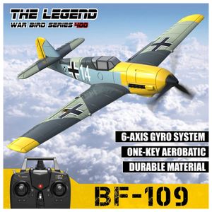 Avião de Controle Remoto para Crianças e Adultos, RoofWorld BF109, Amarelo  e Verde - Dular