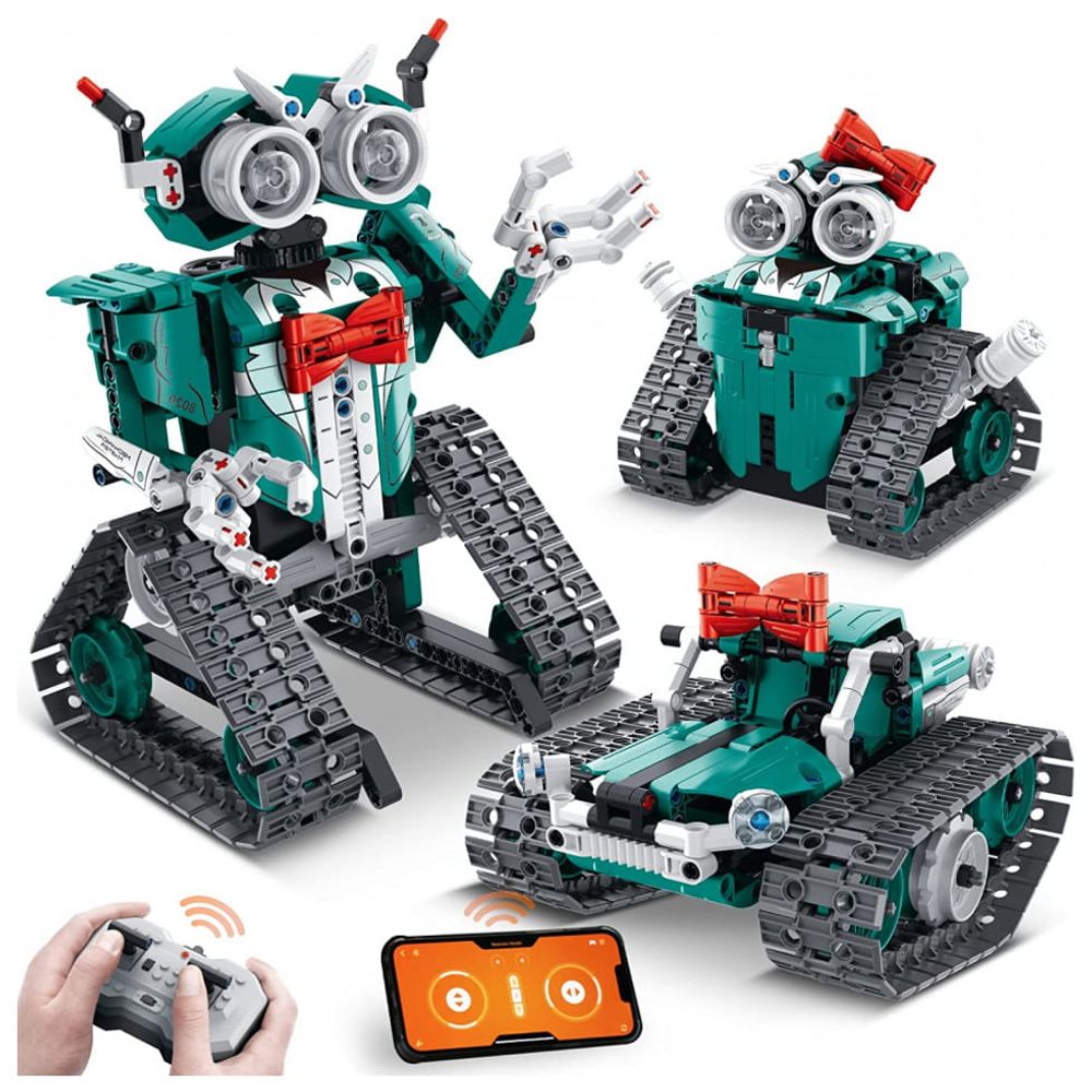 Kit de Construção Robô Engraçado com Jogo de Torção de Ovo e 647 Peças,  JMBricklayer, Verde - Dular