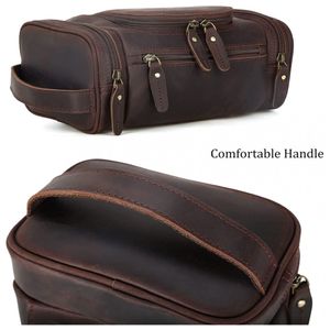 Necessaire Masculina Capelli Couro Zíper Macio Camuflado - Marrom Escuro