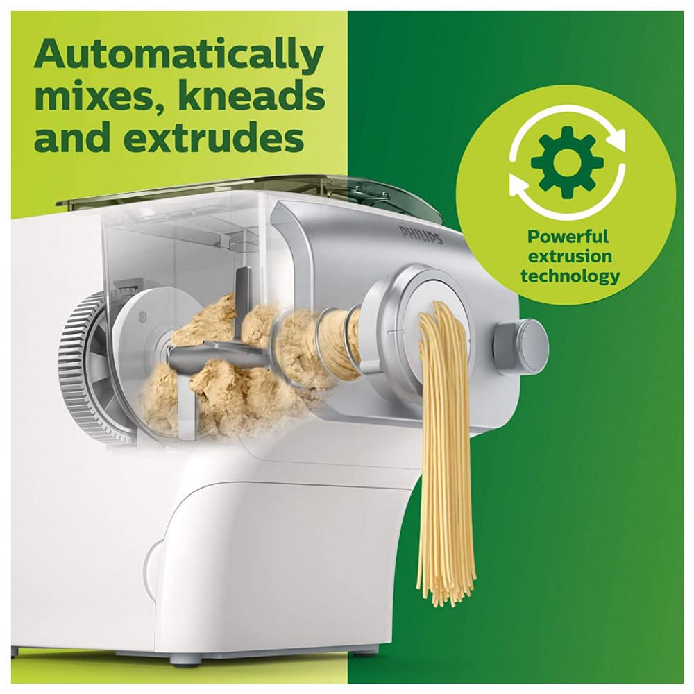 Máquina de Macarrão Elétrica, 4 Formas, 110v, PHILIPS KITCHEN APPLIANCES HR2375, 06, Branco