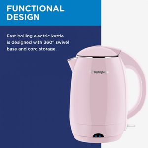 Jarra 1500w Chaleira elétrica 2L Rosa - Eterny 220V - Donna