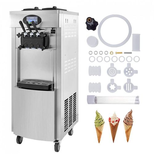 Máquina de sorvete macio de bancada VEVOR 2200 W Máquina de sorvete macio  de bancada laranja 5,3 a 7,4 galões por hora Máquina de sorvete para  restaurantes, bares, cafés, padarias