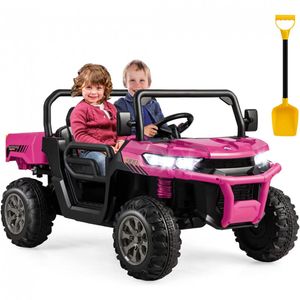 Caminhão de brinquedo rosa no chão de asfalto. carro fora de