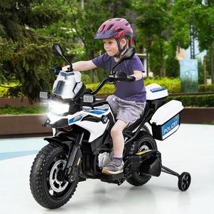 Moto Elétrica Infantil 1 Assento com Rodas de Treinamento, Luz LED, MP3 e  Bluetooth, 12V, OLAKIDS BMW Polícia, Branca e - Dular