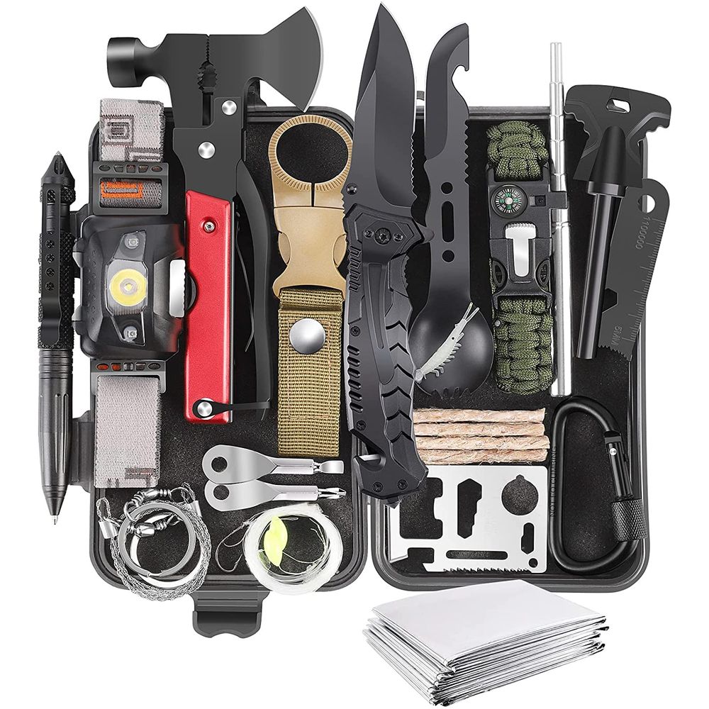 Kit de sobrevivência de emergência 37 em 1, kit de ferramentas de