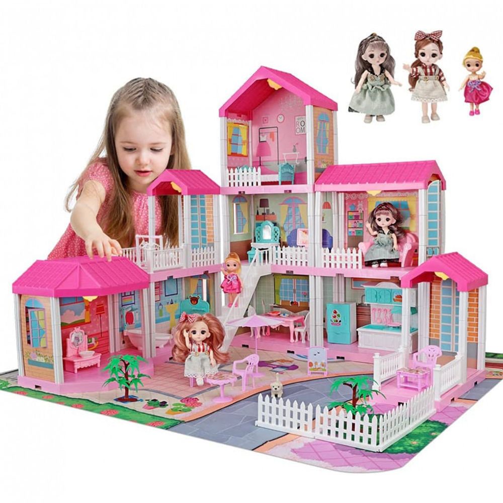 Bolo mini com 16 espaços para crianças, casa de bonecas educativa