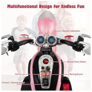 Moto Elétrica Infantil Diversão Criança Até 25Kg 6v Chave Luzes Sons e  Acelerador Vermelho Importway - Baby&Kids