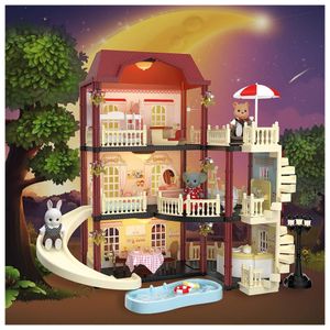 Casa de Bonecas Polly com 2 Mini Bonecas, Carro de Brinquedo, Móveis para  Bonecas e 4 Animais de Estimação - Dular