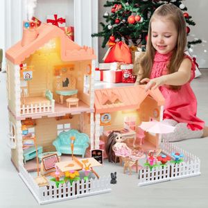 Casa de Bonecas Polly com 2 Mini Bonecas, Carro de Brinquedo, Móveis para  Bonecas e 4 Animais de Estimação - Dular