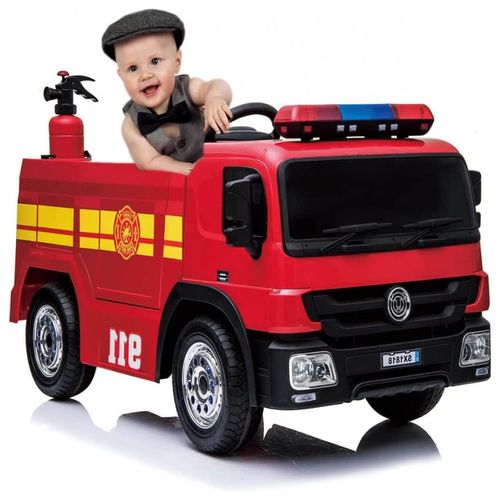 Carro Bombeiro Elétrico Infantil com Controle Remoto e 3 Velocidades, Bateria 12V, TLSUNNY