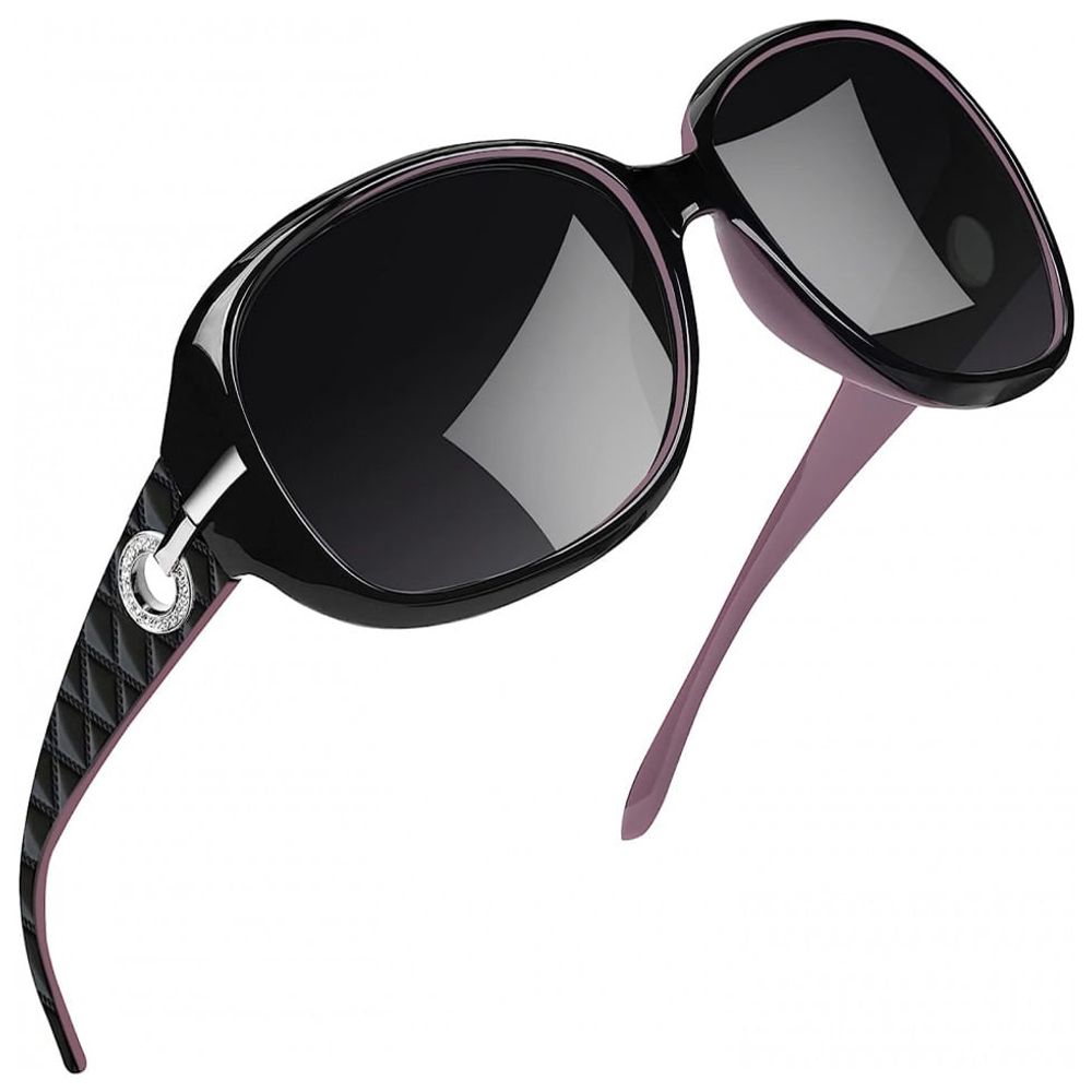 Óculos de Sol Feminino com Proteção UV, Joopin A02, Roxo e Preto - Dular