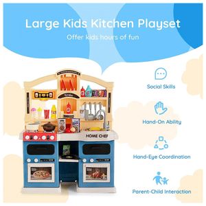 Cozinha de Brinquedo Realista com Luzes e Sons em Madeira para Crianças de  3 a 8 Anos, TOOKYLAND, Azul - Dular