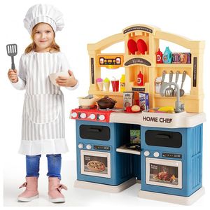 Cozinha de Brinquedo Realista com Luzes e Sons em Madeira para Crianças de  3 a 8 Anos, TOOKYLAND, Azul - Dular