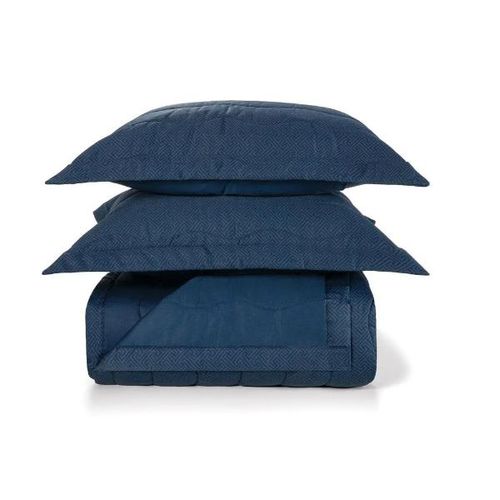 Colcha com porta-travesseiros Trussardi Marino casal 220x250cm azul