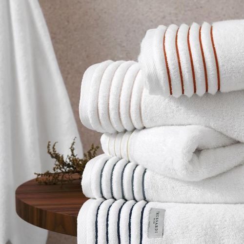 Toalha de rosto Trussardi Palladio 48x80cm branca/marino Toalha de rosto Trussardi Palladio 48x80cm branca/marino