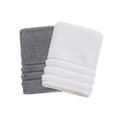 Jogo de toalhas lavabo Trussardi Imperiale 2 peças 30x50cm Branco/Ardosia