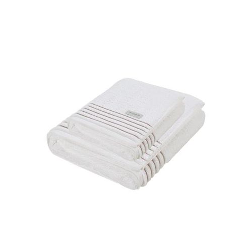 Jogo de toalhas Trussardi Palladio 2 peças 86cmx1,50m Branco/Legno - 3617760/3617778