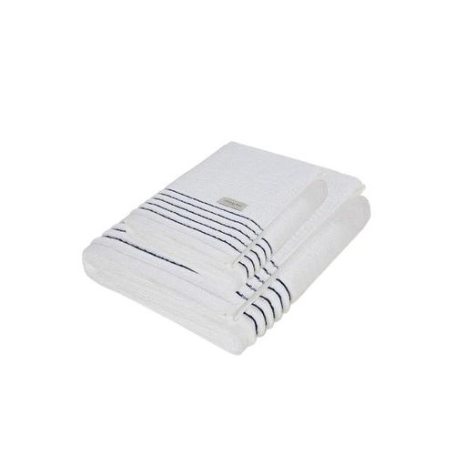 Jogo de toalhas Trussardi Palladio 2 peças 86cmx1,50m Branco/Marino