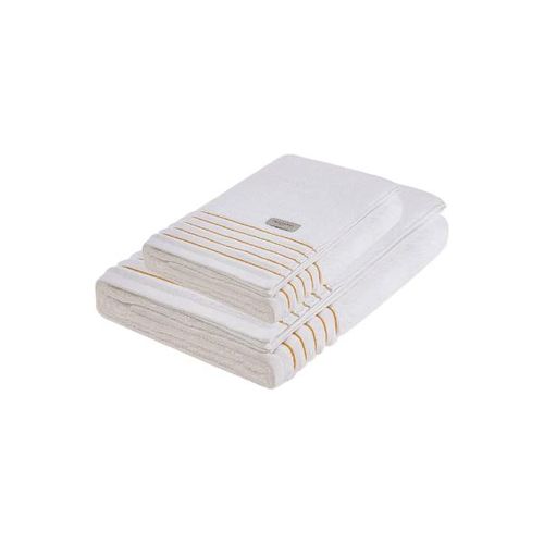 Jogo de toalhas Trussardi Palladio 2 peças 86cmx1,50m Branco/Solare - 3734812/3734855