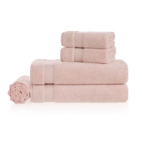 Jogo de toalhas Trussardi Dualita 5 peças 86x160cm Soft Rose