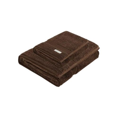 Jogo toalhas Trussardi Egitto Elegance 2 pçs 86cmx1,60m Cioccolato