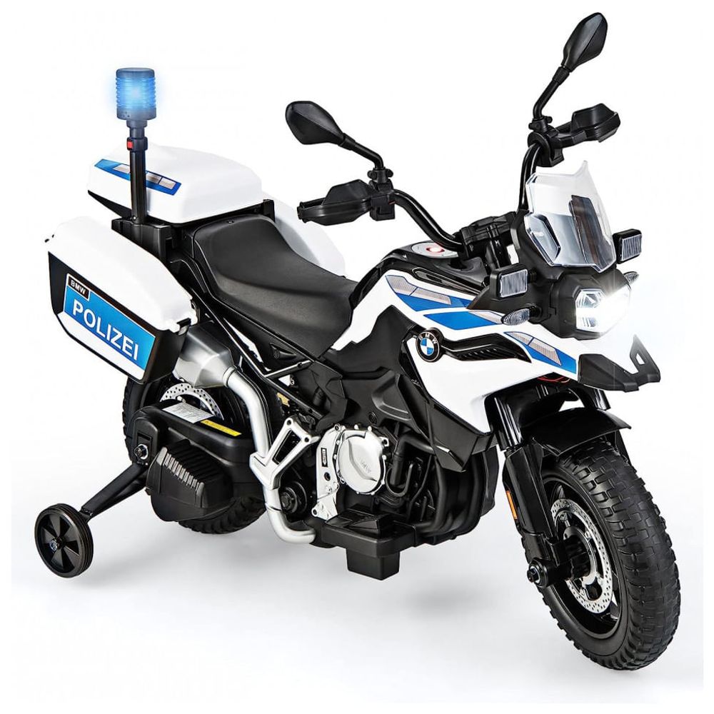 Moto Elétrica Infantil 1 Assento com Rodas de Treinamento, Luz LED, MP3 e  Bluetooth, 12V, OLAKIDS BMW Polícia, Branca e - Dular