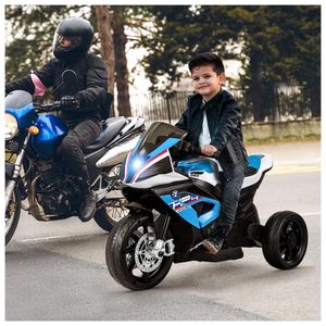 Moto Elétrica Infantil 1 Assento com Rodas de Treinamento, Luz LED, MP3 e  Bluetooth, 12V, OLAKIDS BMW Polícia, Branca e - Dular