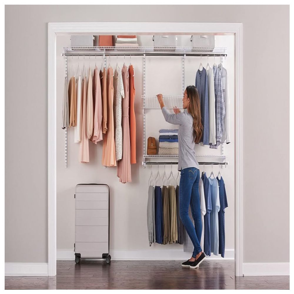 Kit Closet Aramado 2,4 Metros com Prateleiras Expansíveis e Hastes