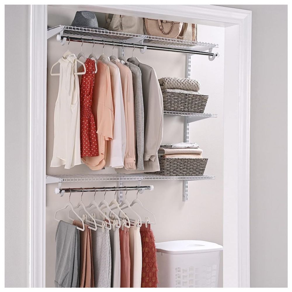 Kit Closet Aramado 2,4 Metros com Prateleiras Expansíveis e Hastes