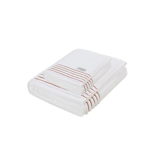 Jogo de toalhas Trussardi Palladio 2 peças 86cmx1,50m Branco/Ruggine